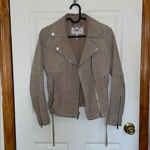 BCBGeneration Taupe Leather Moto Jacket